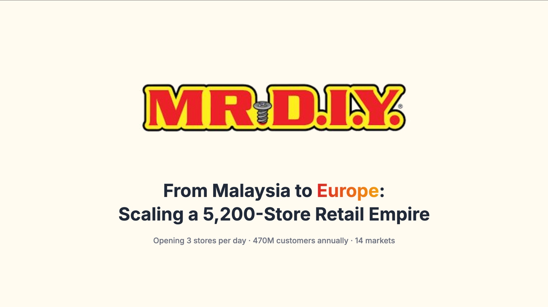 From Malaysia to Europe: How Mr. DIY Is Scaling a 5,200-Store Retail Empire