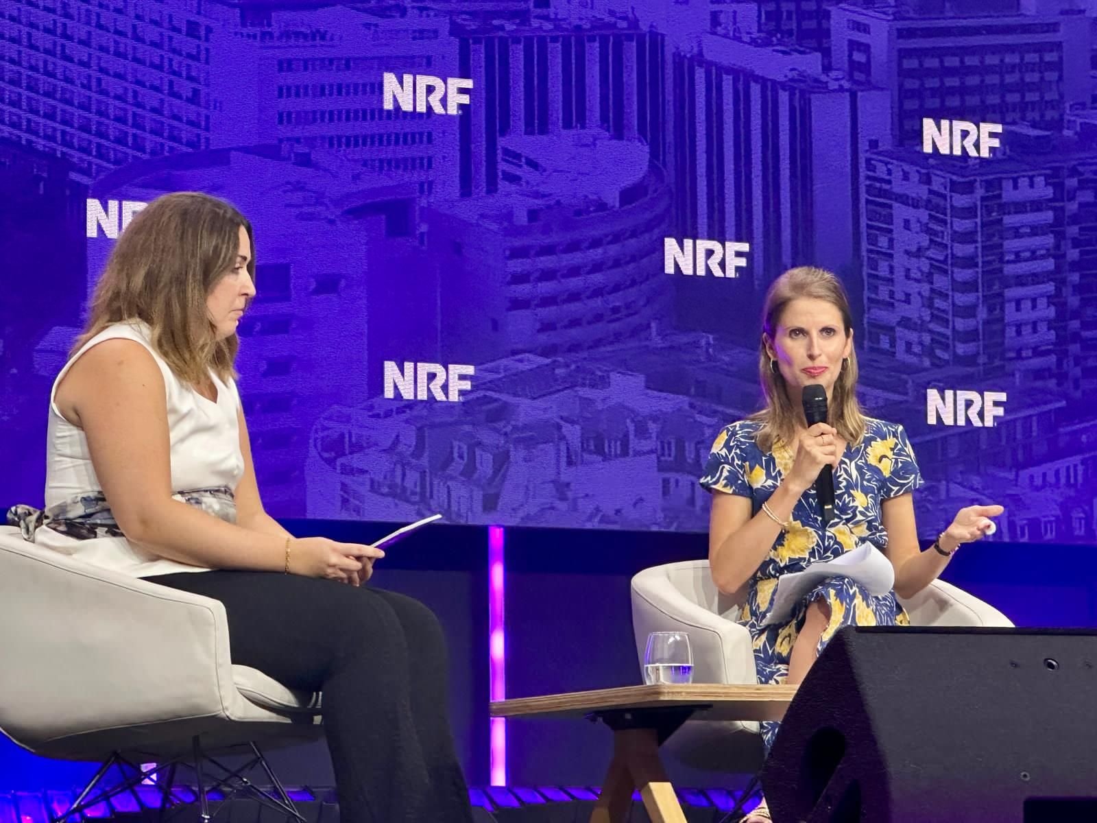 Charlotte Delmas in conversation with Lucy Barclay on stage at NRF Retail's Big Show Europe in Paris