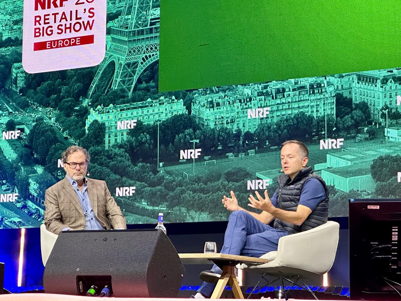 Tomasz Blicharski of Żabka Group speaking on stage at NRF Retail's Big Show Europe 2026 in Paris