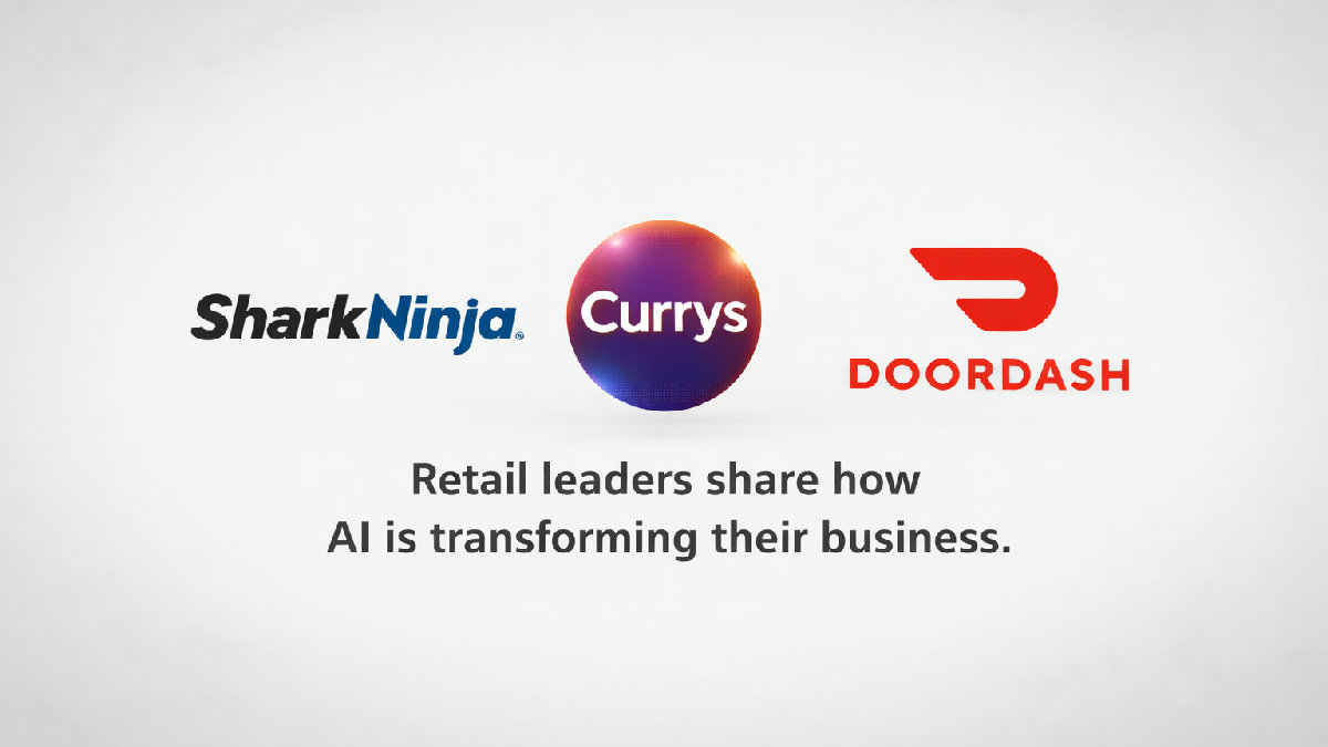SharkNinja, Currys, and DoorDash logos representing retail AI transformation
