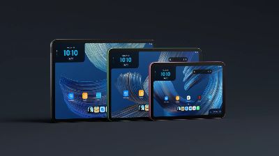 Three Amazon Alexa+ tablets in black, green and pink, showing the home screen with Prime Video, Audible and Ask Alexa