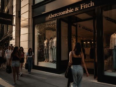 Abercrombie & Fitch logo, showcasing brand's Gen Z turnaround and retail success.