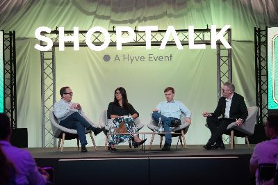 Panel of Unlimitail, Douglas and Nectar360 executives on the Shoptalk Europe stage discussing the future of retail media